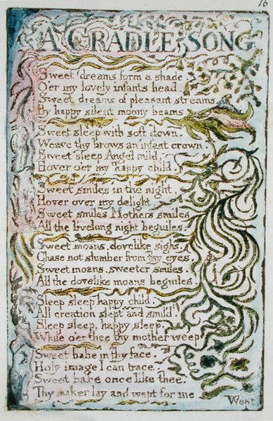 Una Ninna Nanna, pl. 1 illustrazione da Songs of Innocence and of Experience (Bentley Copy L) pl.16 da William Blake